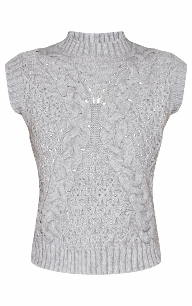 PrettyLittleThing Sweaters*Textured Cable Knit Sweater Vest