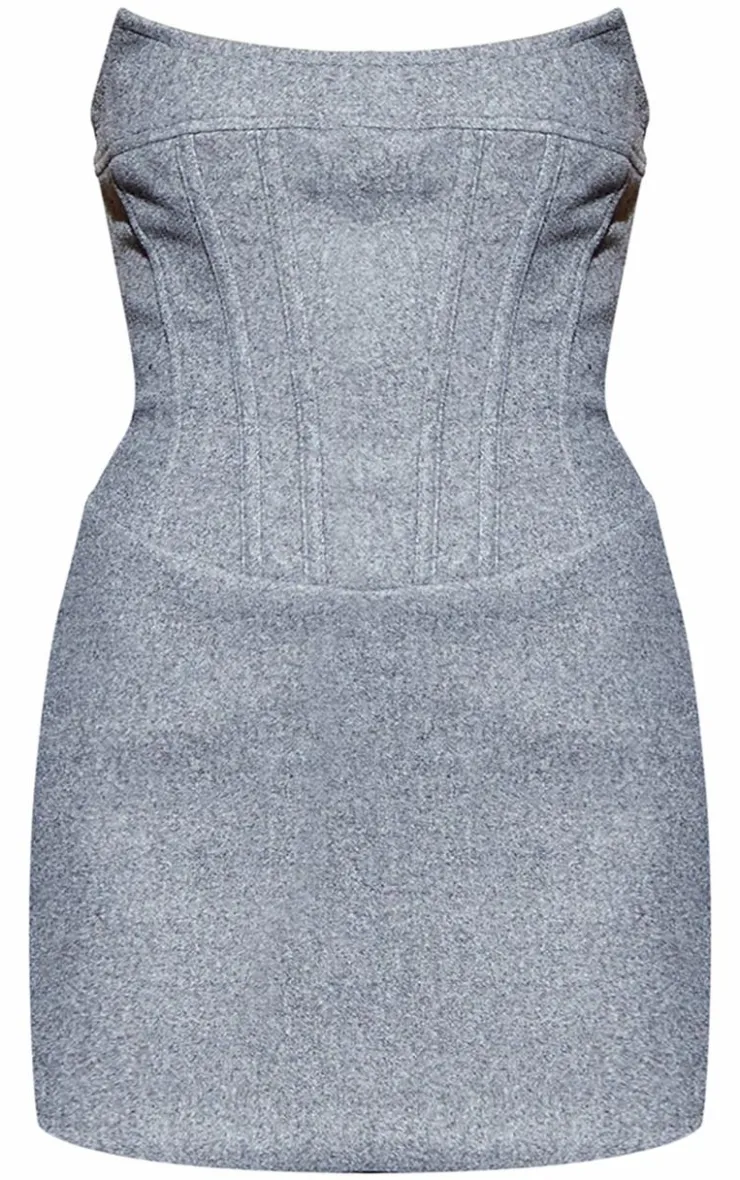 Wool Look Corset Bodycon Dress-PrettyLittleThing Sale