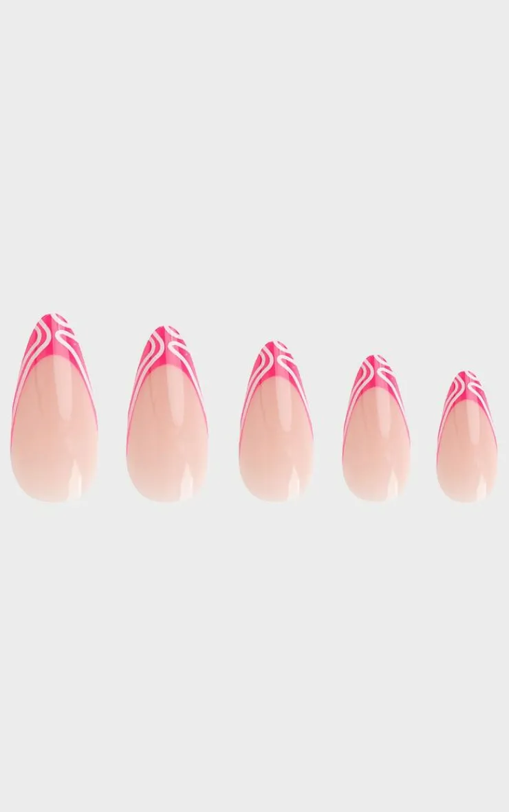 PrettyLittleThing Nails*Invogue Raspberry Ripple Almond Nails (24 Pieces)