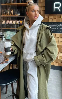 PrettyLittleThing Trench Coats*Hooded Oversized Woven Trench Coat