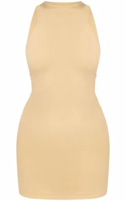 PrettyLittleThing Snatched*Khaki Snatched Sculpt Racer Dress