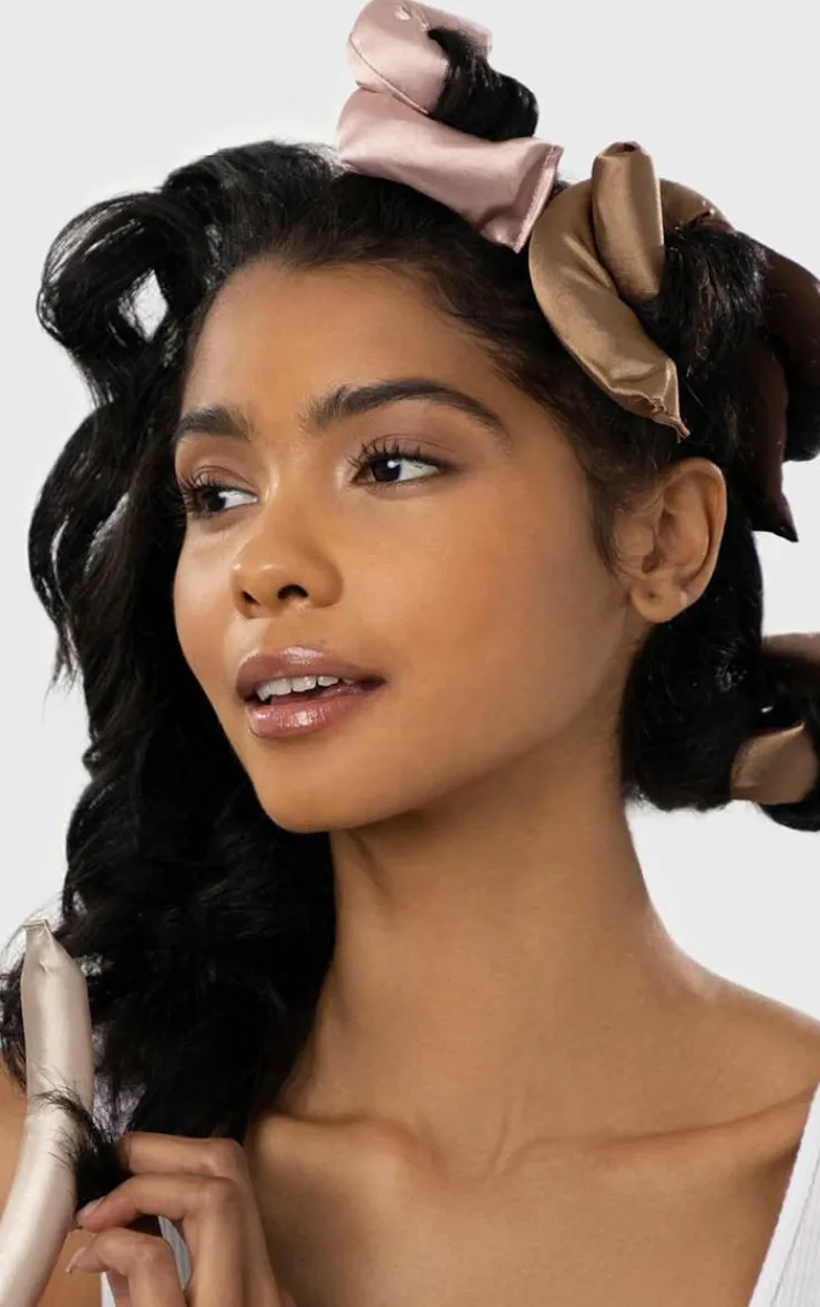 PrettyLittleThing Hair Care*Kitsch Satin Wrapped Flexi Heatles Curler 6 Piece Set Rosewood
