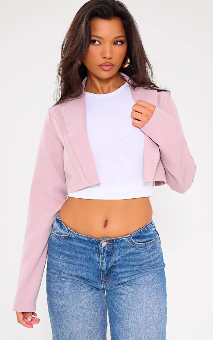 Lavender Minimal Cropped Blazer