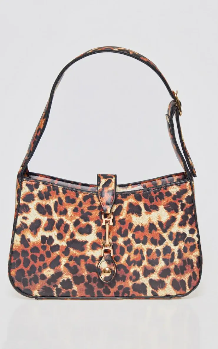 PrettyLittleThing Shoulder Bags*Print Satin Clasp Detail Shoulder Bag