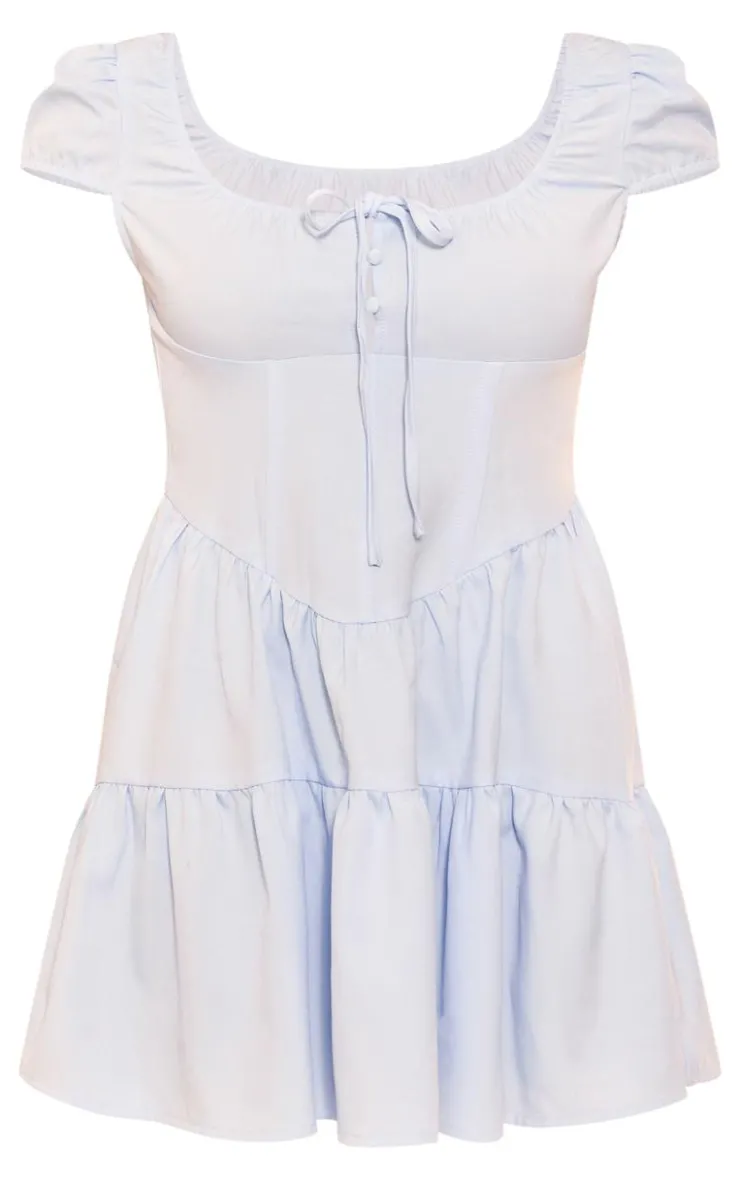 Corset Detail Tie Shift Dress-PrettyLittleThing Sale