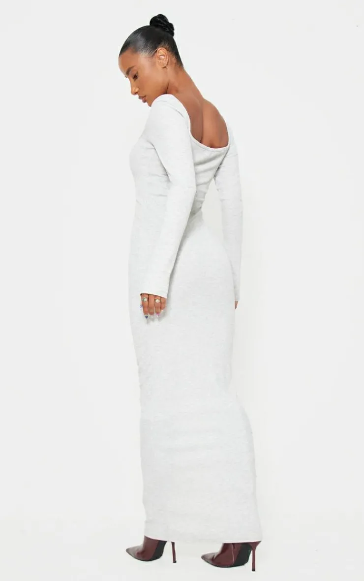 Heavy Rib Square Neck Maxi Dress-PrettyLittleThing Online