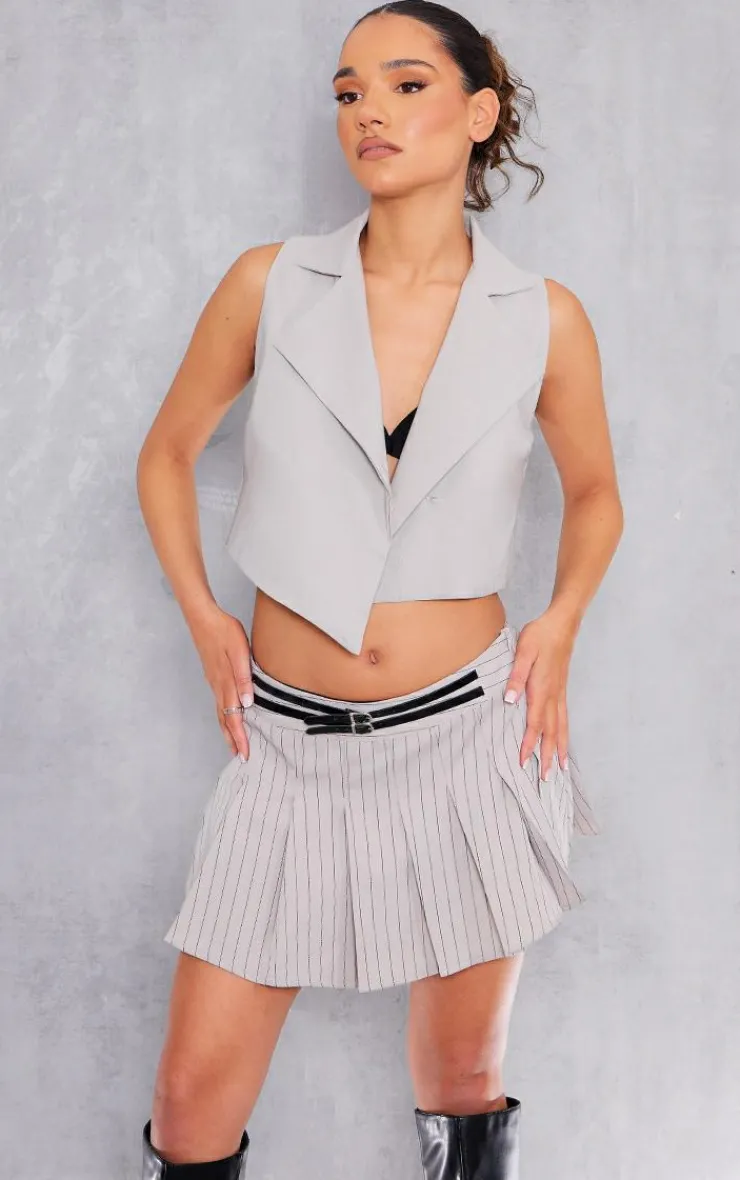 PrettyLittleThing Shirts*Stretch Woven Collar Detail Waist Coat