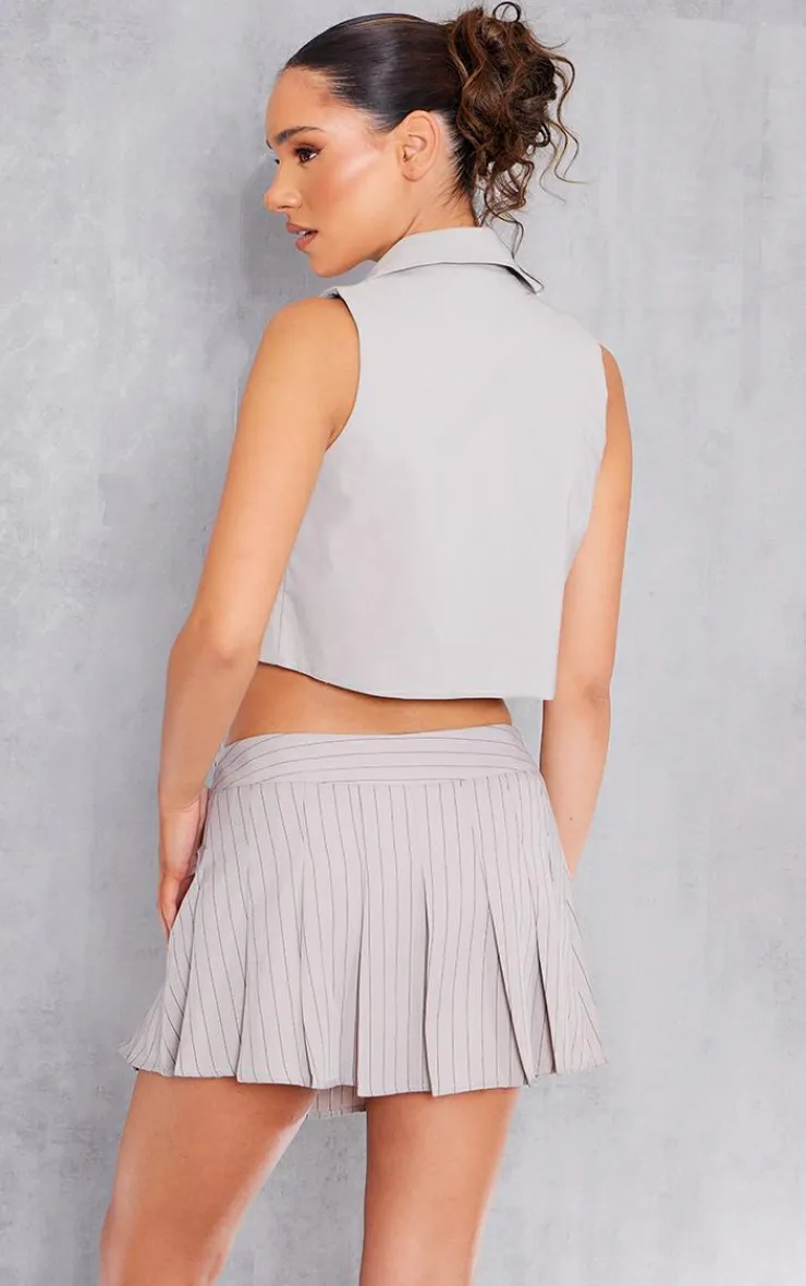 PrettyLittleThing Shirts*Stretch Woven Collar Detail Waist Coat