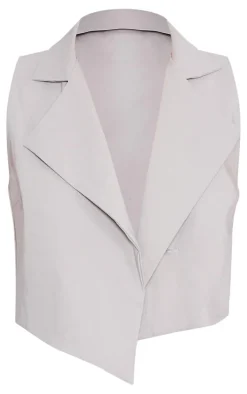 PrettyLittleThing Shirts*Stretch Woven Collar Detail Waist Coat