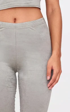 New PrettyLittleThing Faux Suede Capri Pants Light Khaki