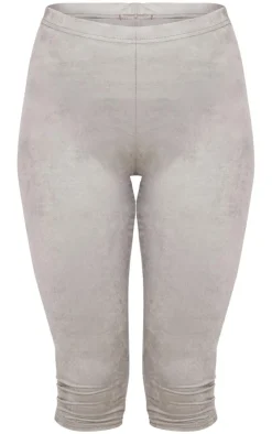 New PrettyLittleThing Faux Suede Capri Pants Light Khaki
