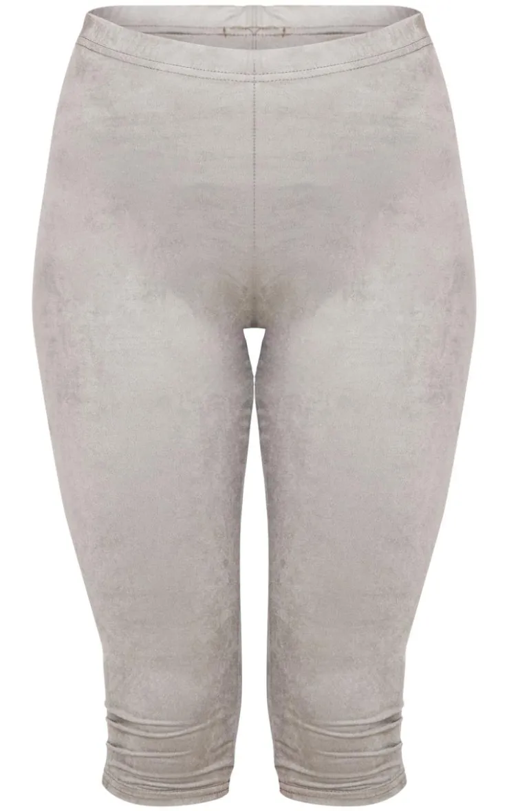 New PrettyLittleThing Faux Suede Capri Pants Light Khaki