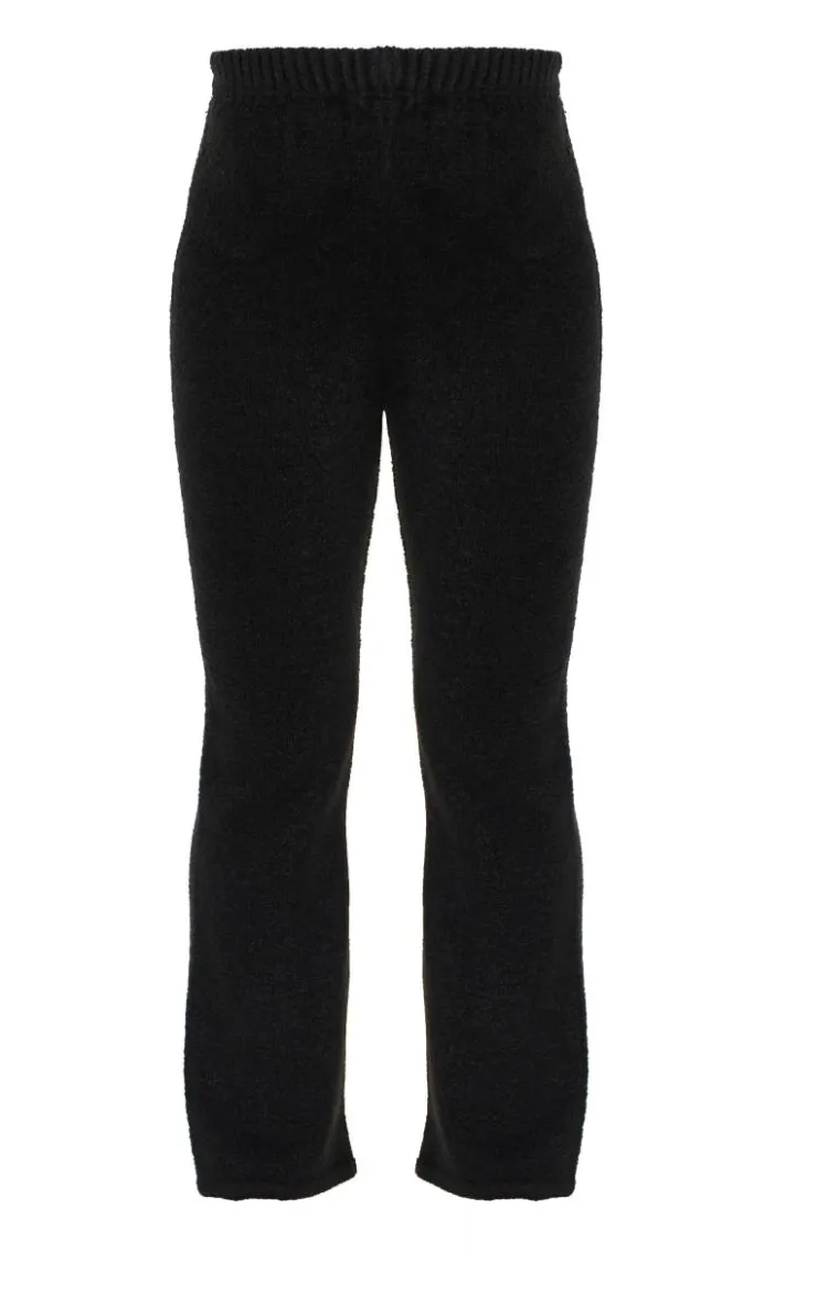 Best PrettyLittleThing Maternity Boucle Knit Straight Leg Pants Black