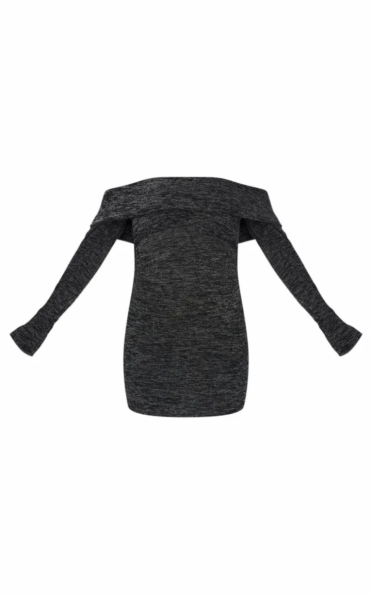 Maternity Glitter Bardot Mini Dress-PrettyLittleThing Outlet