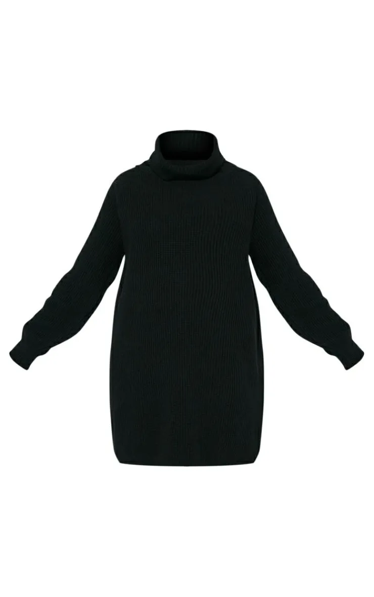 Maternity High Neck Oversized Sweater Dress-PrettyLittleThing Best
