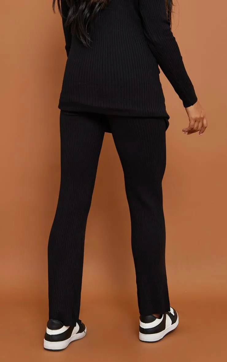 New PrettyLittleThing Maternity Knit Flared Pants Black