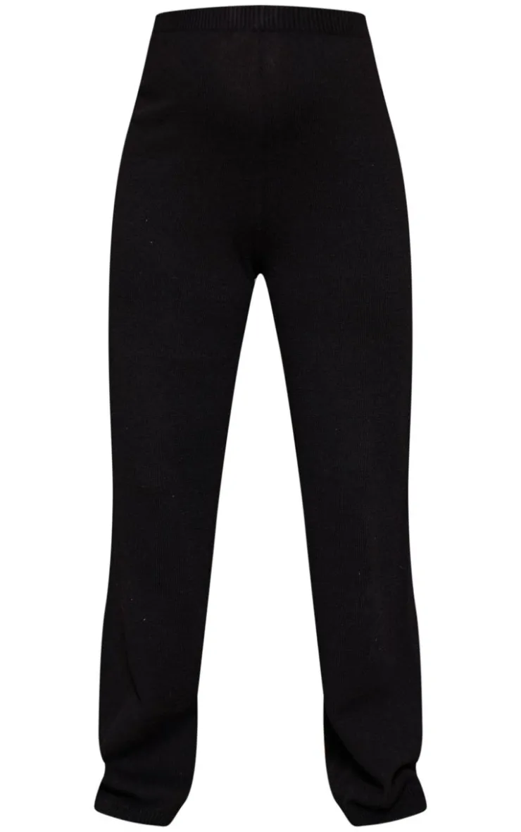 Outlet PrettyLittleThing Maternity Knit Wide Leg Pants Black
