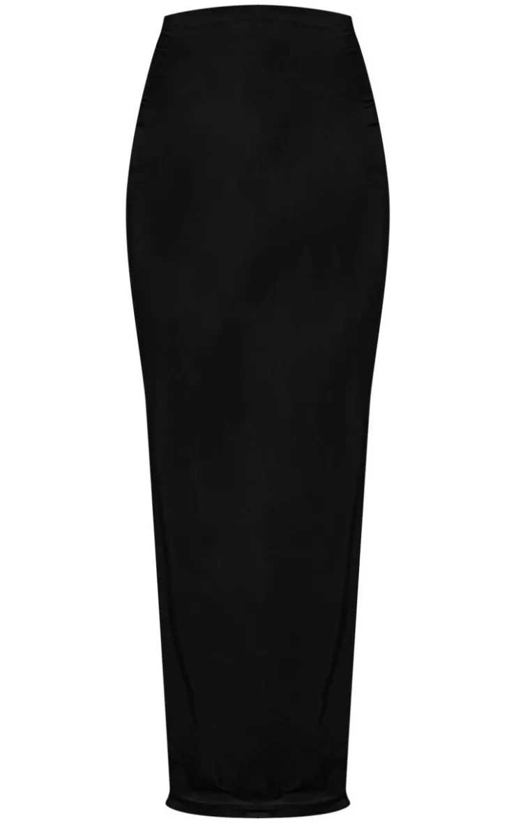 New PrettyLittleThing Maternity Slinky Maxi Skirt Black