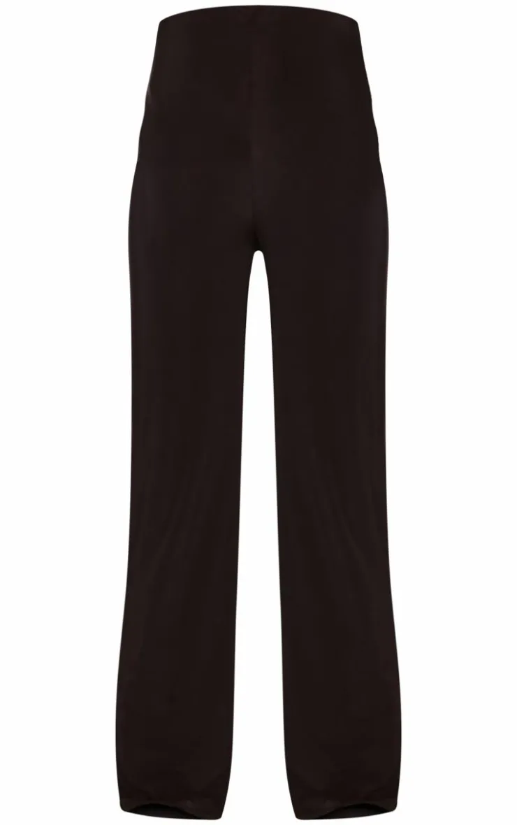 Sale PrettyLittleThing Maternity Slinky Wide Leg Pant Black