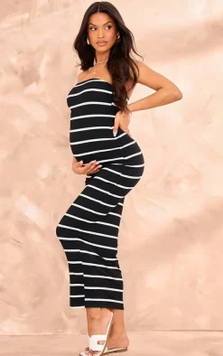 Maternity Striped Bandeau Maxi Dress-PrettyLittleThing Clearance