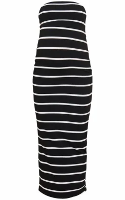 Maternity Striped Bandeau Maxi Dress-PrettyLittleThing Clearance