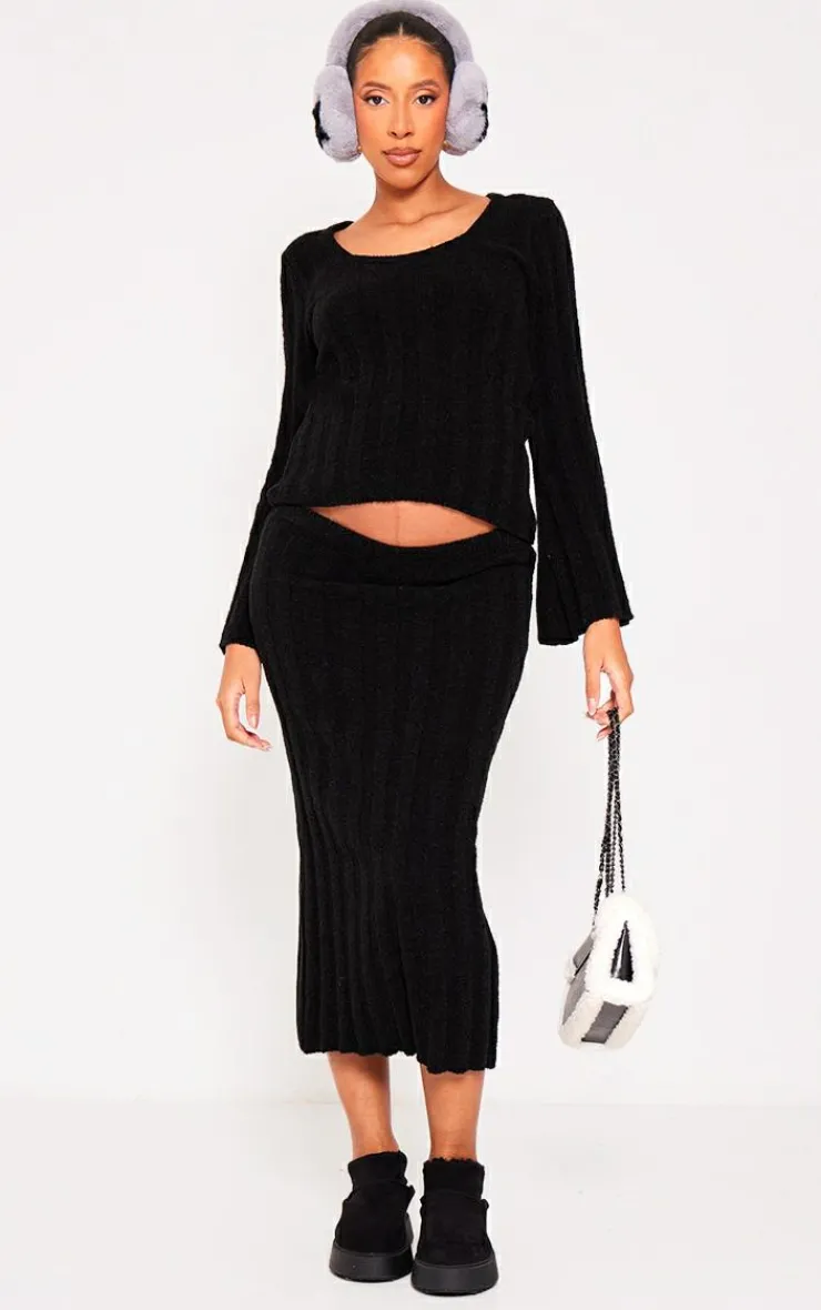 Outlet PrettyLittleThing Maternity Thick Rib Knitted Long Sleeve Sweater Black