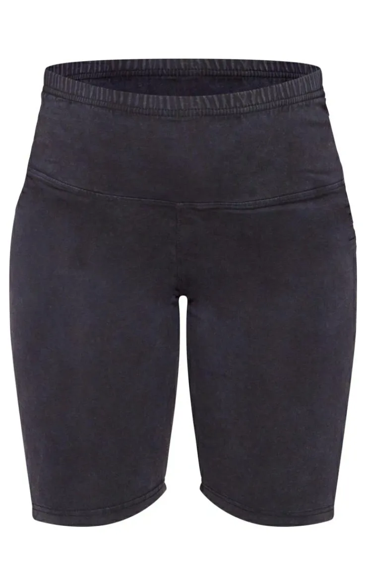Clearance PrettyLittleThing Maternity Acid Wash Biker Shorts Charcoal