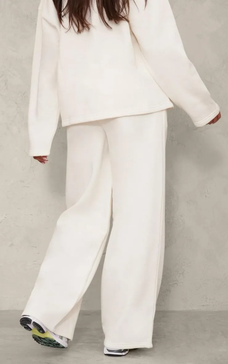 Online PrettyLittleThing Maternity Wide Leg Sweatpants Cream