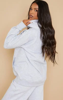 Discount PrettyLittleThing Maternity Embroided Hoodie Grey