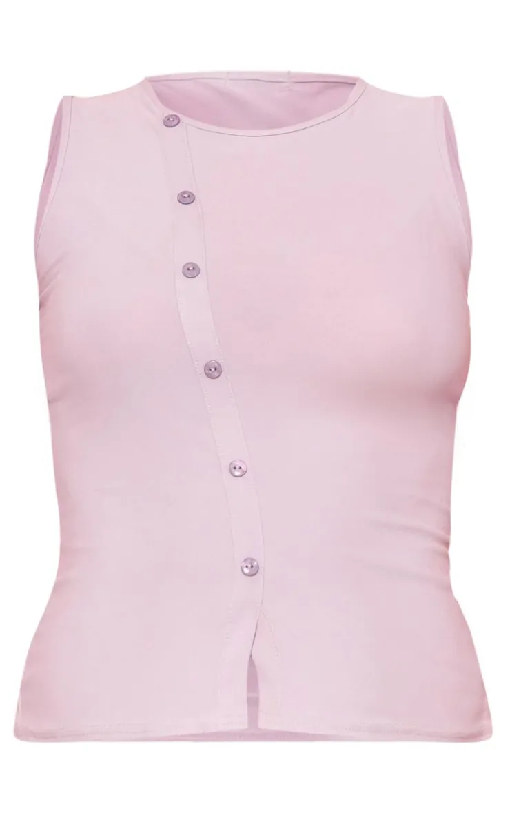 Online PrettyLittleThing Maternity Soft Touch Asymmetric Button Top Grey