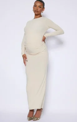 Maternity Soft Touch Ruched Maxi Dress-PrettyLittleThing Outlet
