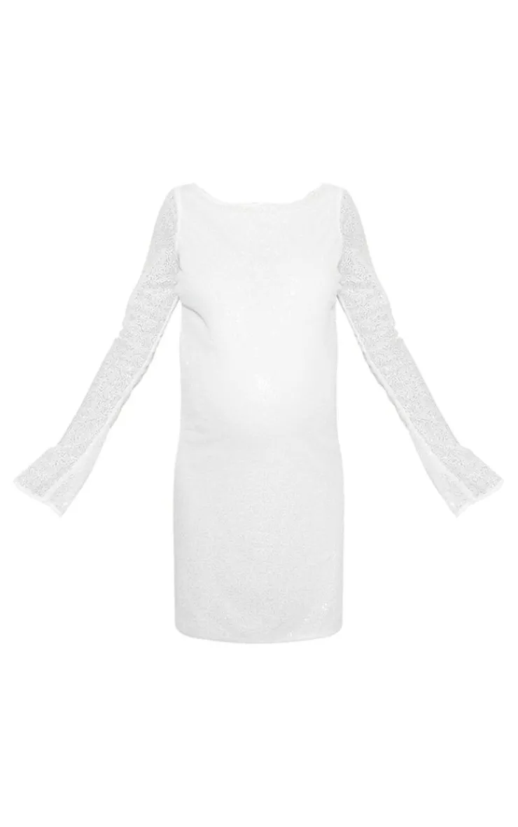 Maternity Sequin Detail Open Back Mini Dress-PrettyLittleThing Sale