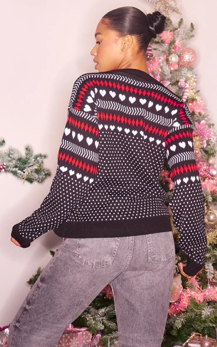 PrettyLittleThing Oversized Sweaters*Fairisle Oversized Christmas Sweater