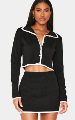 Clearance PrettyLittleThing Knitted Mini Skirt Monochrome