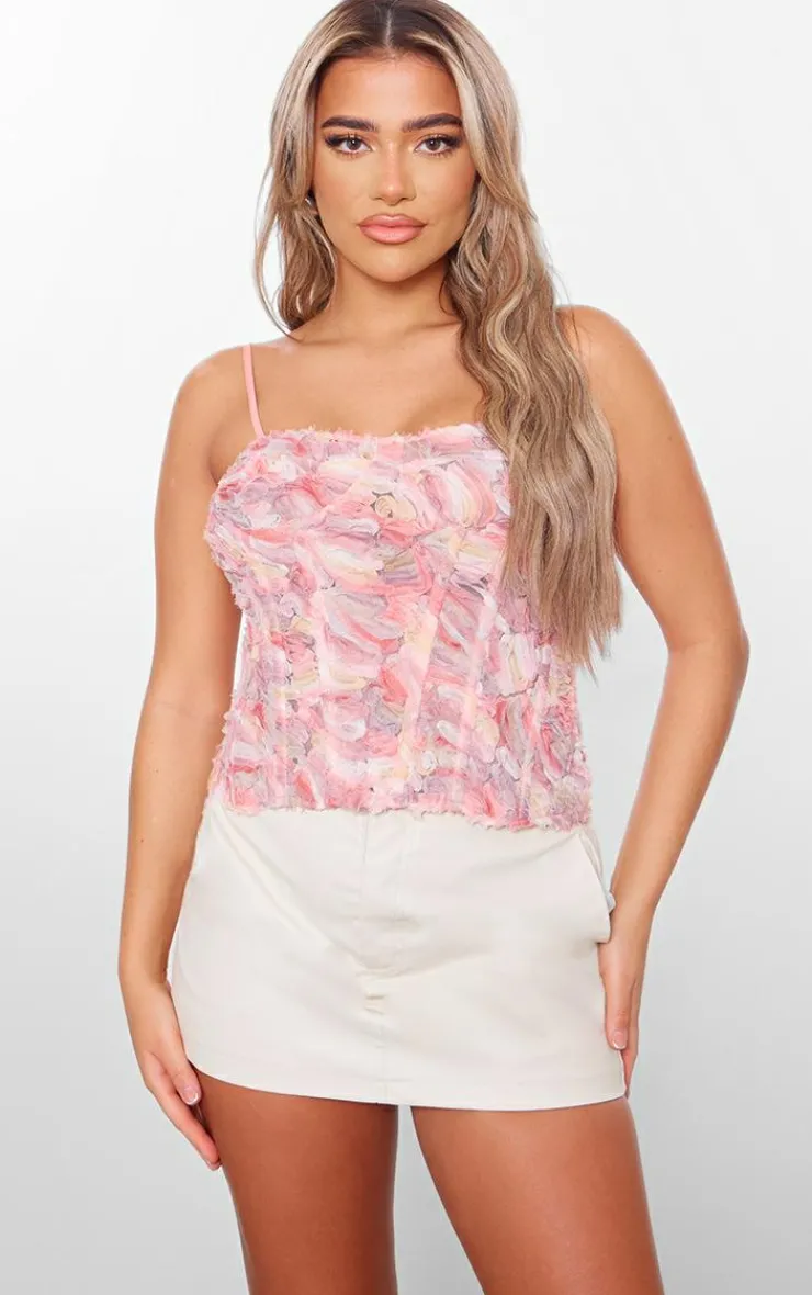 PrettyLittleThing Corsets*Abstract Tulle Boned Corset