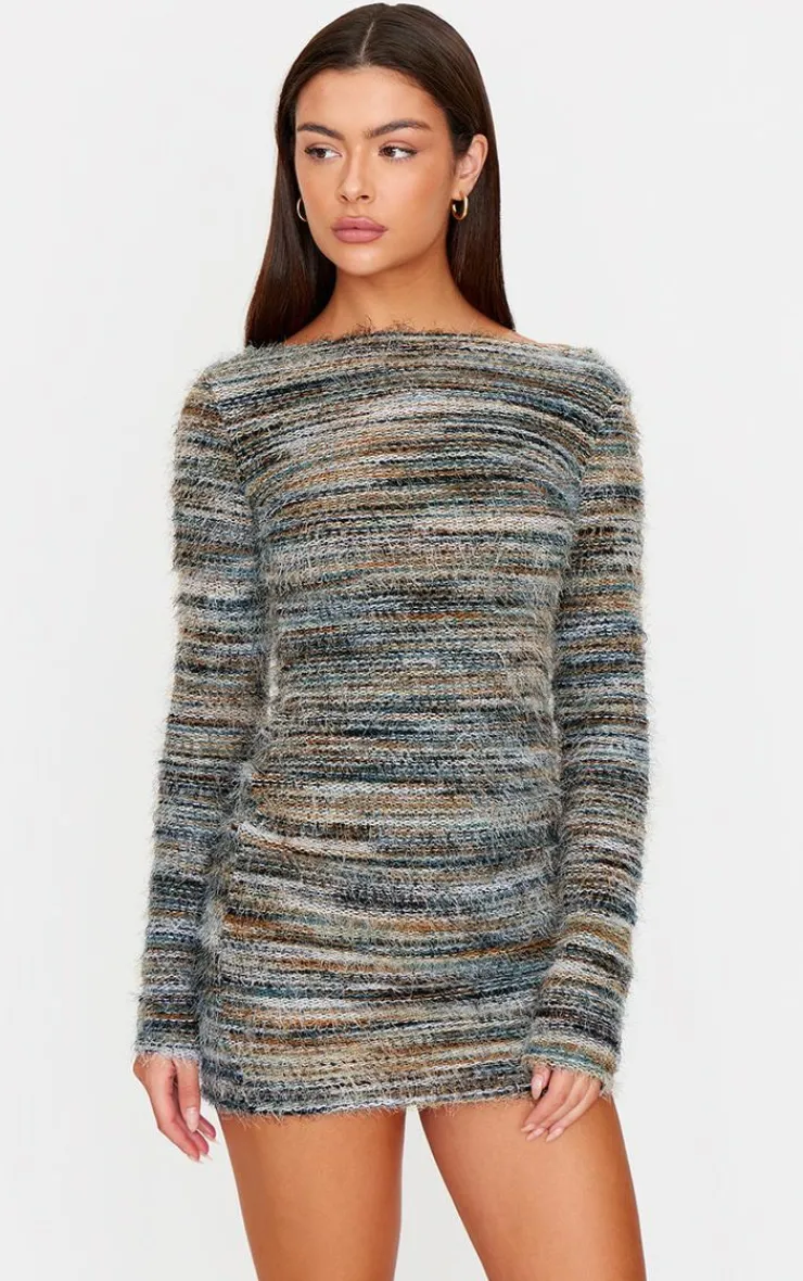 Brushed Textured Boat Neck Bodycon Dress-PrettyLittleThing Best
