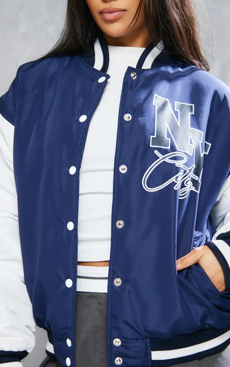 PrettyLittleThing Bomber Jackets*Ny Graphic Bomber Jacket