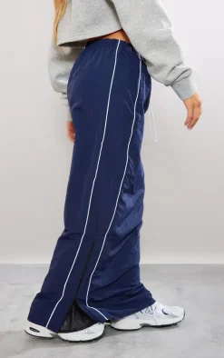 Navy Shell Toggle Waist Motocross Maxi Skirt