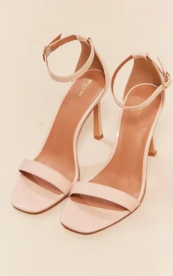 PrettyLittleThing Wide Fit Sandals*Pu Wide Fit Square Toe Barely There High Heeled Sandals
