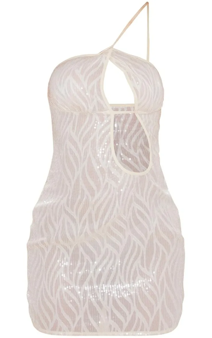 Sequin One Strap Cut Out Chest Bodycon Dress-PrettyLittleThing Best