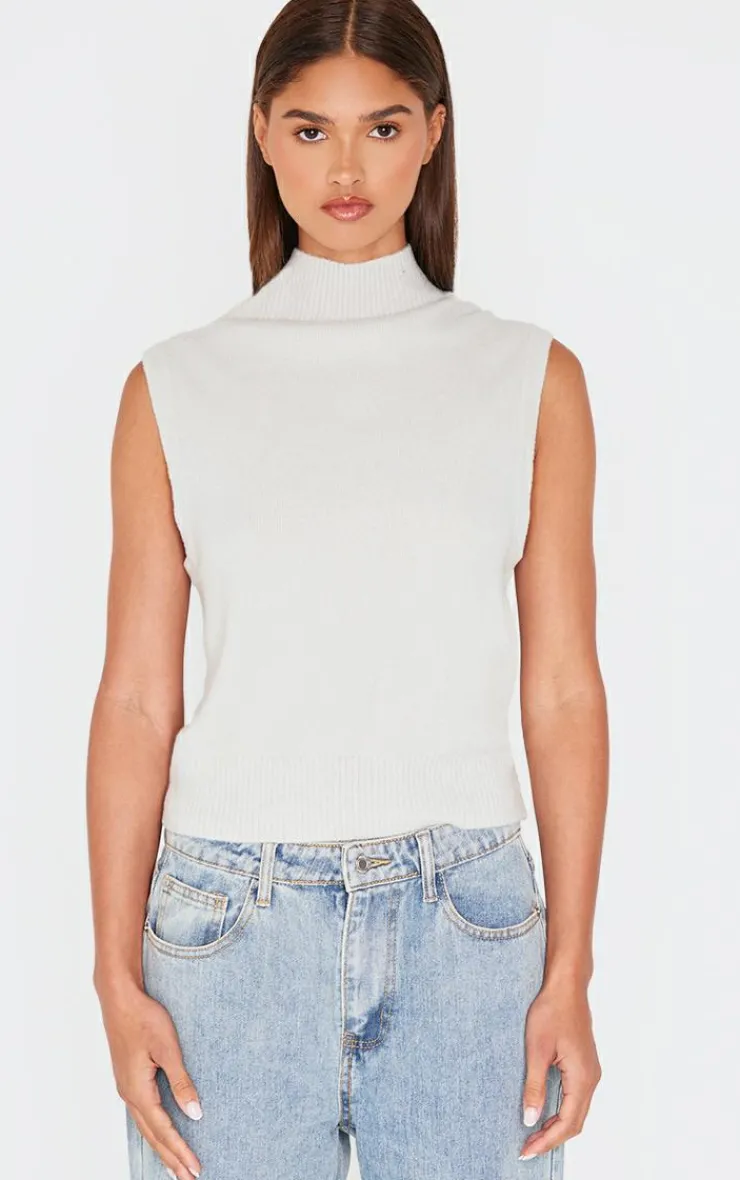 PrettyLittleThing Sweaters*Soft Knit High Neck Sweater Vest
