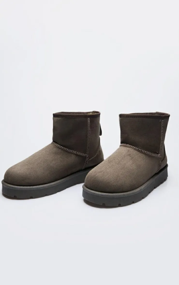 PrettyLittleThing Ankle Boots*Faux Suede Cleated Ankle Boots