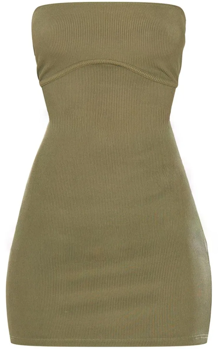 Ribbed Bandeau Underbust Detail Bodycon Dress-PrettyLittleThing Clearance