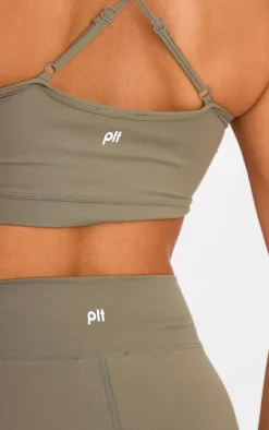PrettyLittleThing Gym Leggings*Olive Sculpt Twist Front Gym Leggings