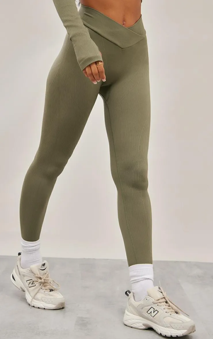 PrettyLittleThing Seamless Gym Wear*Seamless Cross Front Seam Detail Leggings