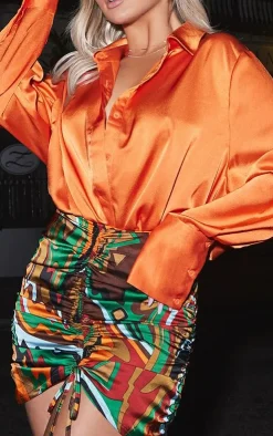 Oversized Satin Shirt-PrettyLittleThing Discount