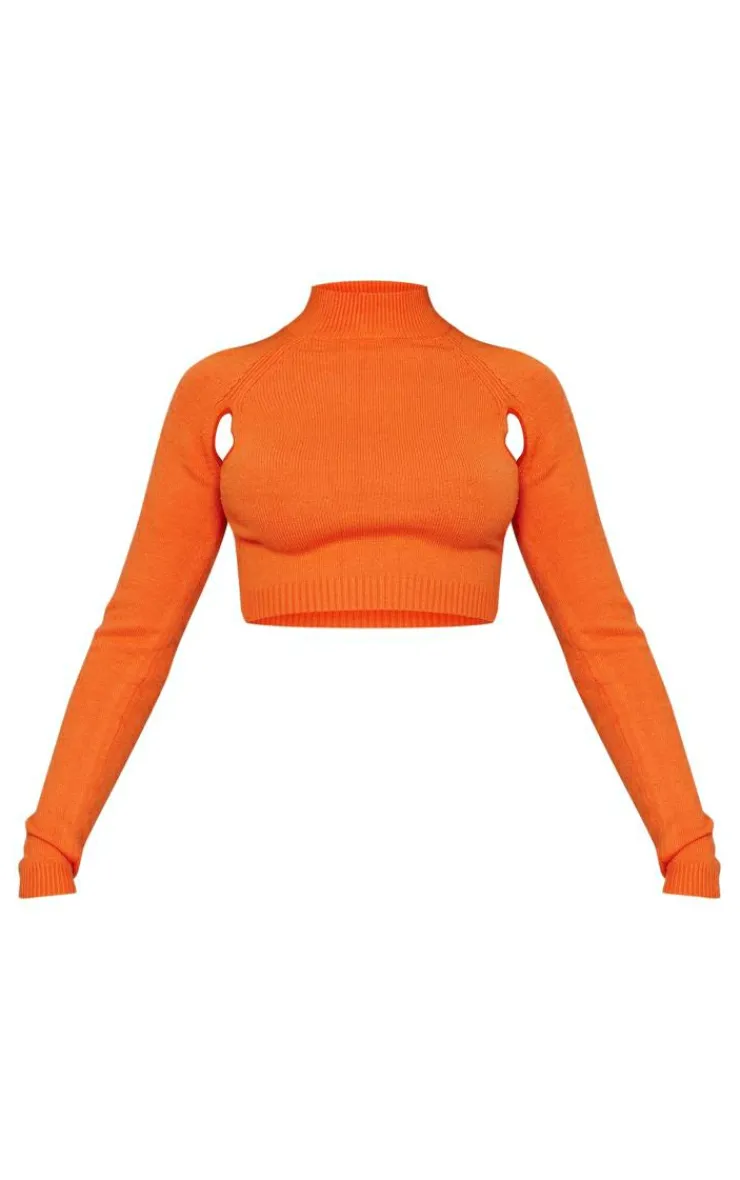 PrettyLittleThing Sweaters*Soft Knit Cut Out Crop Sweater