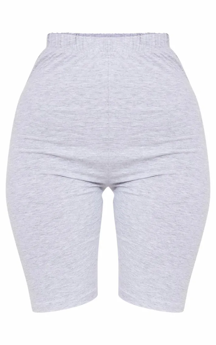 Petite Basic Grey Cotton Blend Bike Shorts