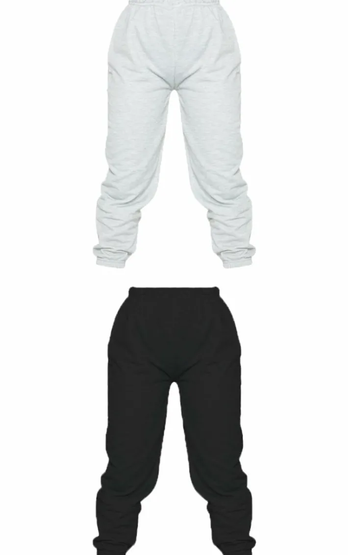 Petite Black & Grey Basic 2 Pack Sweatpants