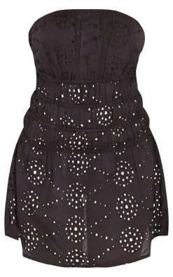 Petite Broderie Bandeau Ruched Shift Dress-PrettyLittleThing Clearance